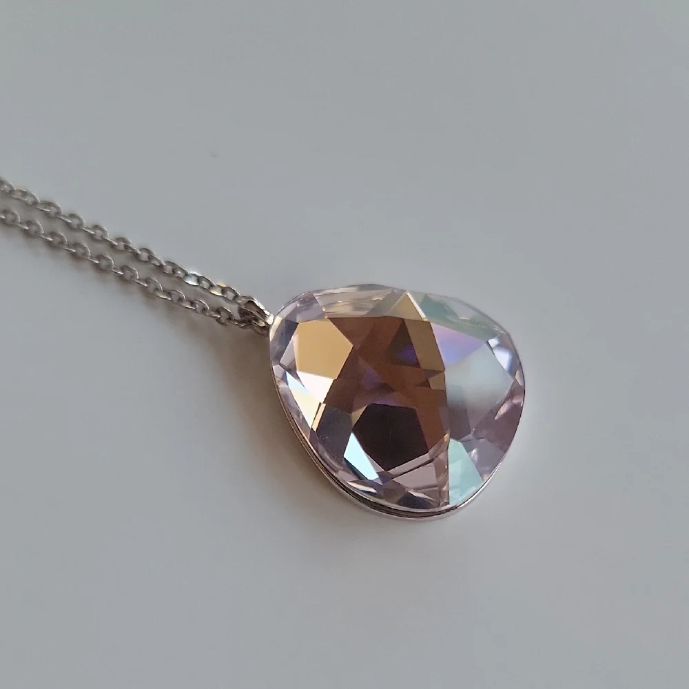 Swarovski Pink Tint Crystal Necklace - Picture 8 of 11